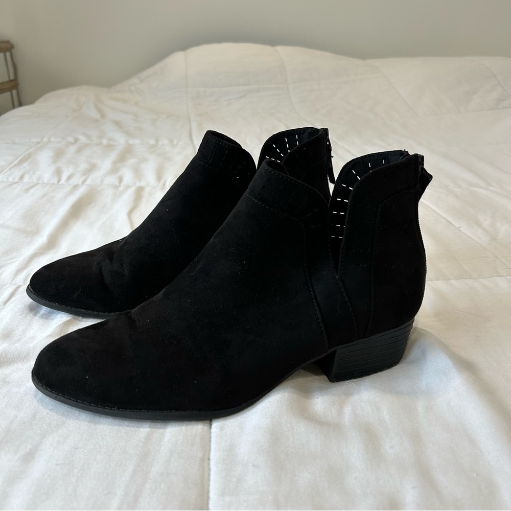 Ankle Booties with laser cut-out